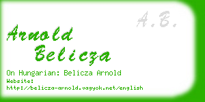 arnold belicza business card